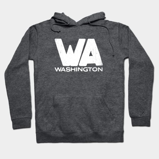 WA Washington Vintage State Typography Hoodie by Commykaze